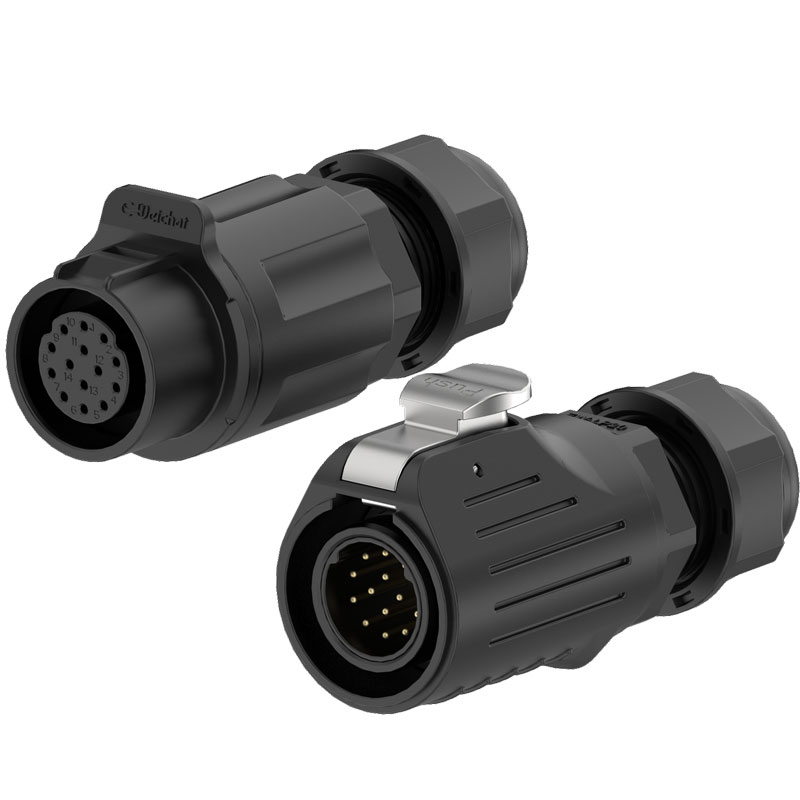 LP20型14芯焊接款5A信号线对线全塑料防水连接器