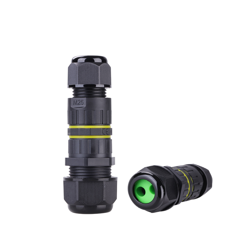 EWV-M25型4芯螺丝锁线一进两出直通式防水连接器