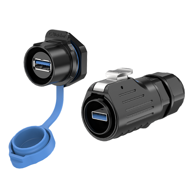 LP24型USB3.0面板防水连接器高速传输IP68户外航空插头插座